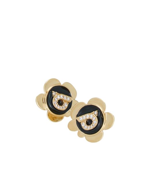 Ferragamo Metallic Ferragamo Gancini Charm Embellished Earrings