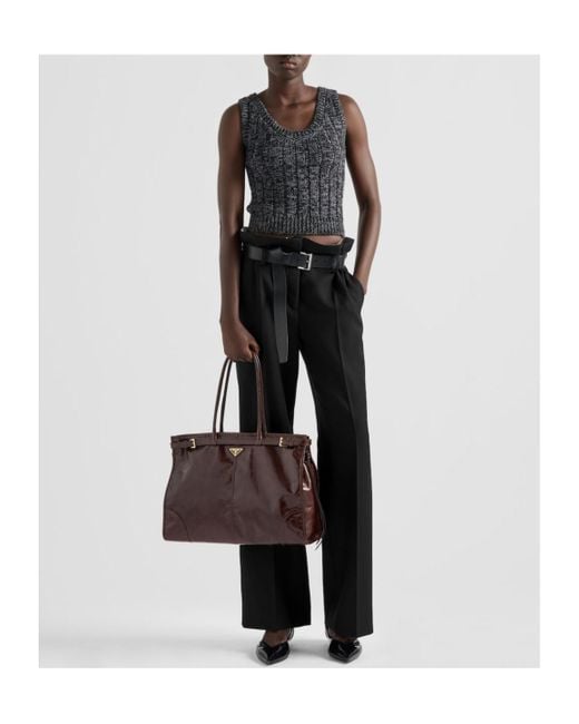 Prada Blue Belted Pleated Trousers