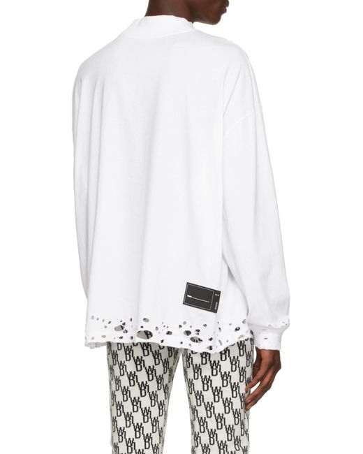 we11done White Branded Perforated Sweatshirt for men