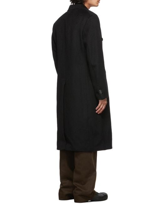 Our Legacy Black Double-Breasted Long Coat for men