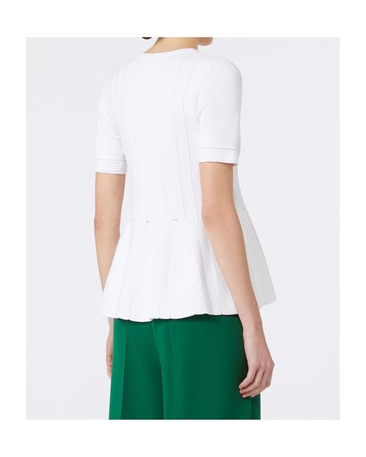 Max Mara White Stretch Viscose Sweater