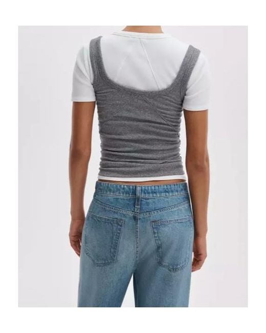 Rag & Bone Gray The Essential Ribbed U-Neck Tank