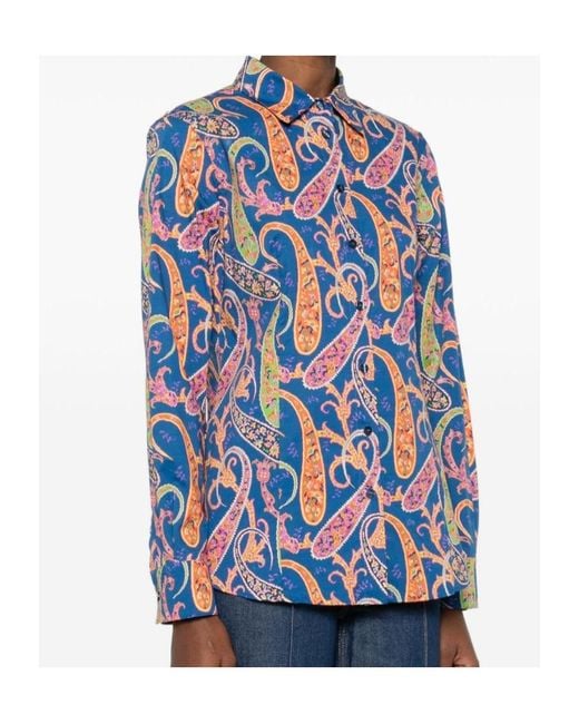 Etro Blue Paisley-Pattern Shirt