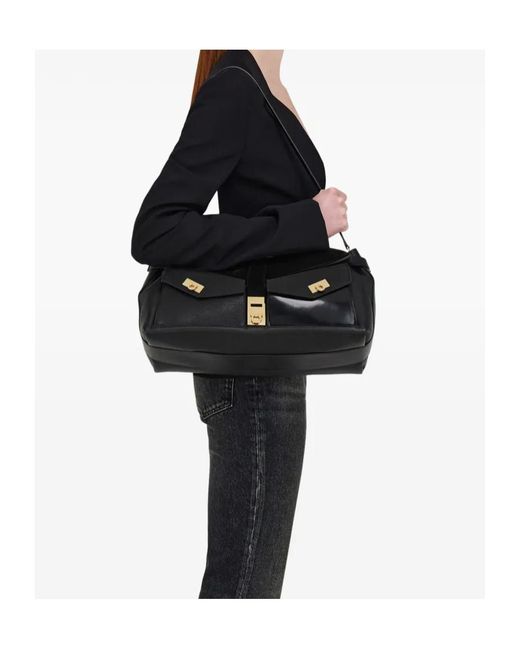 Ferragamo Black Large Hug Clutch