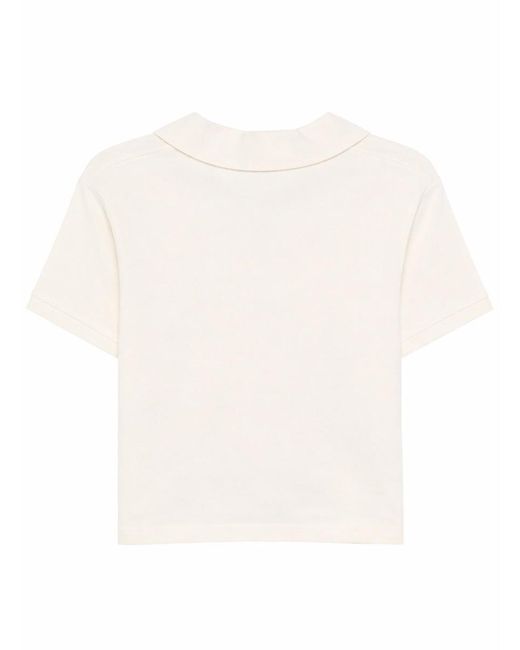 Khaite White Short-Sleeved Polo Shirt