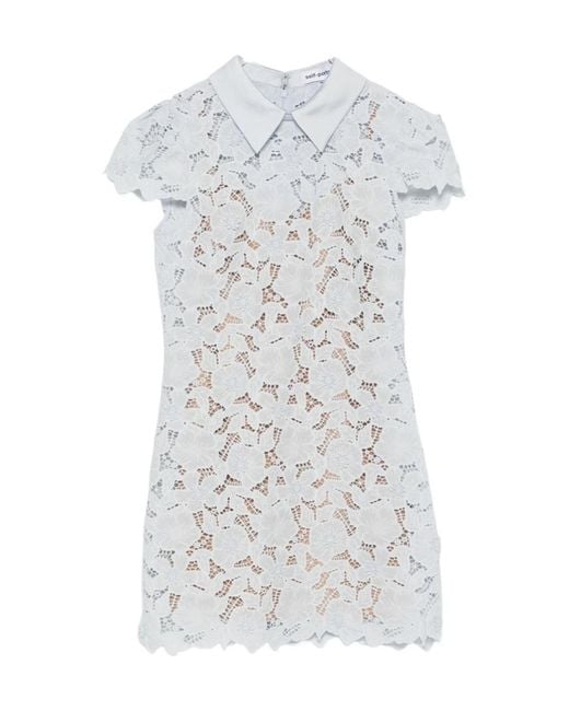 Self-Portrait White Guipure Lace Mini Dress