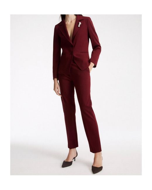 Marella Red Casual Trousers With Belt Loops