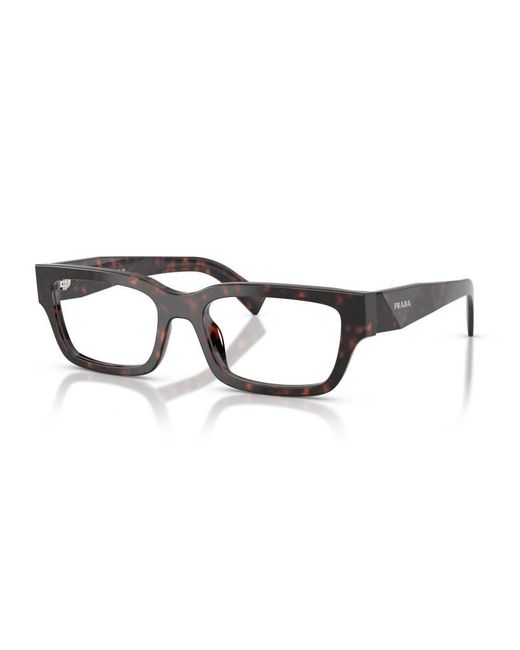Prada Black Eyewear Rectangle Frame Glasses for men