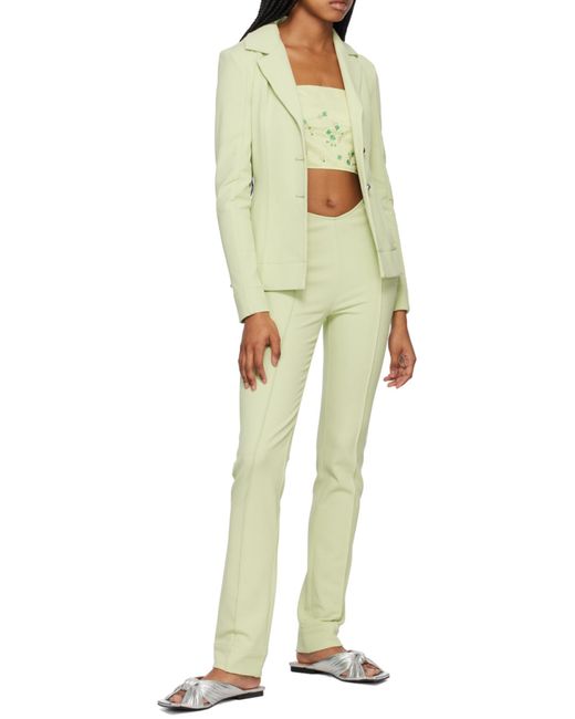 Ganni White Stretch Suiting Shirt Blazer