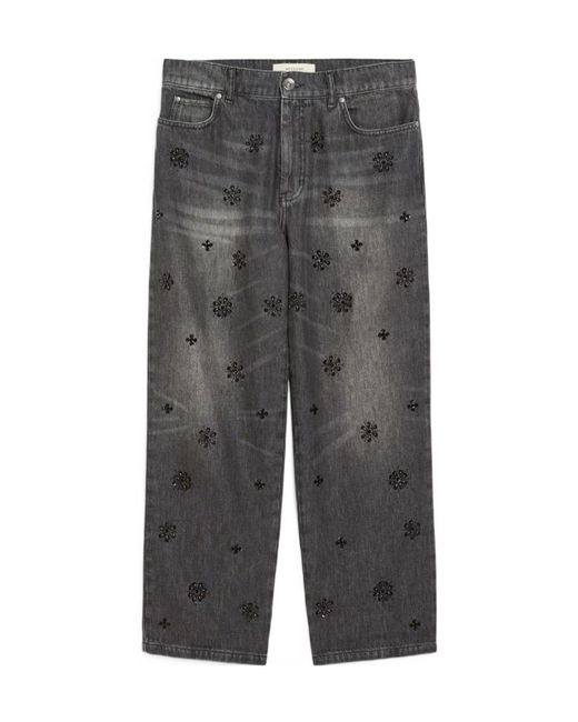 Weekend by Maxmara Gray Sequinned Denim Jeans