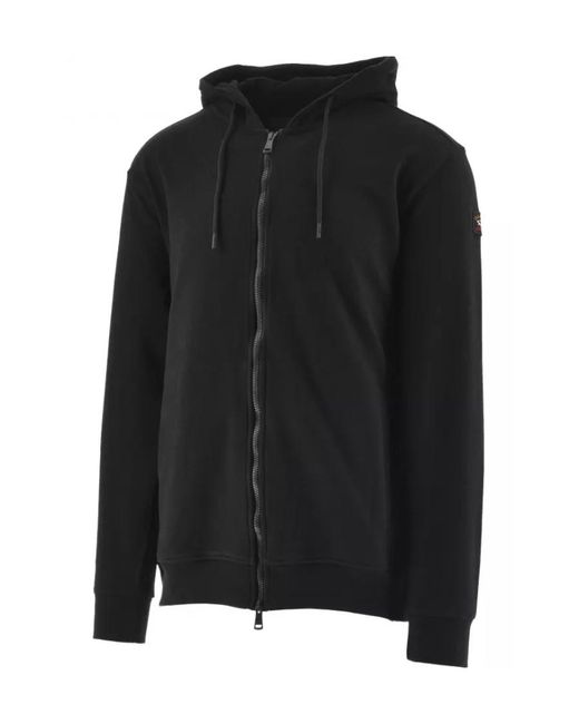 Paul & Shark Black Zip-Up Organic Cotton Hoodie for men