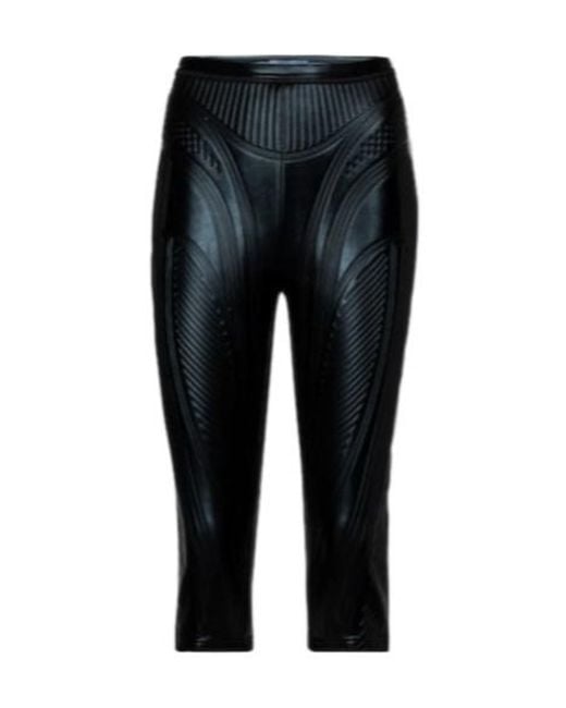 Mugler Black Embossed Scuba Biker Shorts