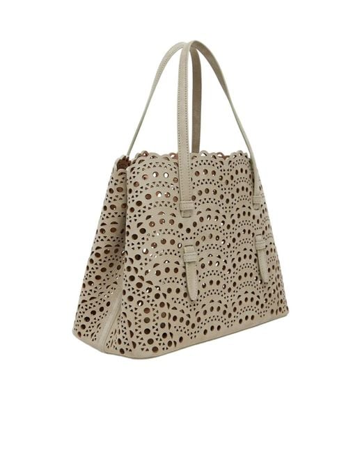 Alaïa Natural Alaïa Mina 25 Mini Tote Bag