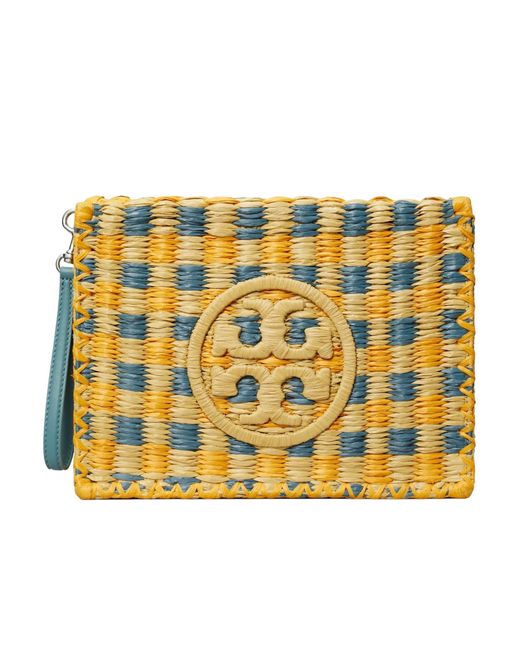 Tory Burch Metallic Ella Woven-Check Clutch Bag