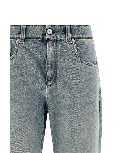 Brunello Cucinelli Gray Retro Cropped Straight Jeans