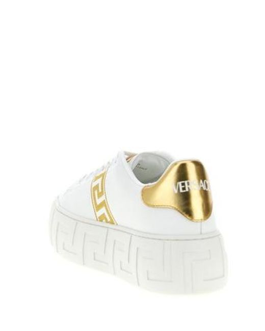 Versace White La Greca Sneakers