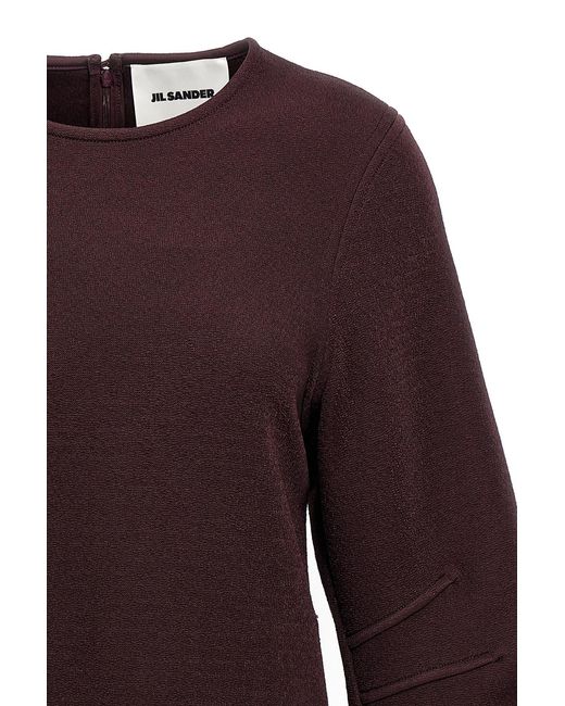 Jil Sander Purple Wide-Sleeved Crewneck Jumper