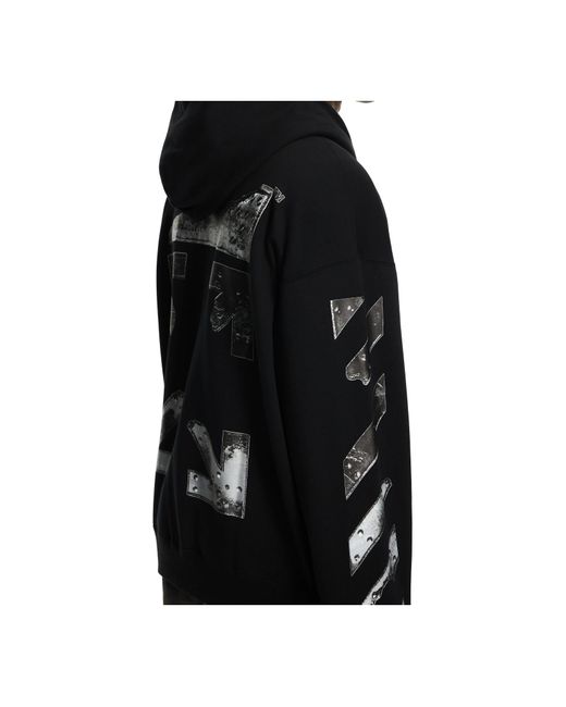 Off-White c/o Virgil Abloh Black Metal Arrow Skate Zip Hoodie for men