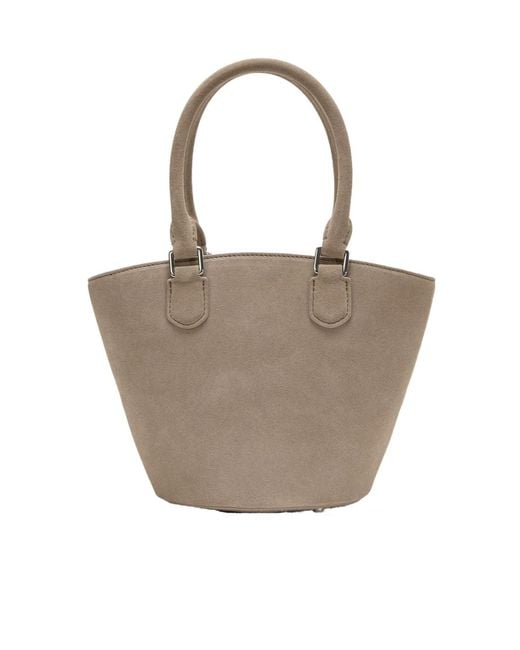 Self-Portrait Multicolor Charm-Detail Suede Bucket Bag