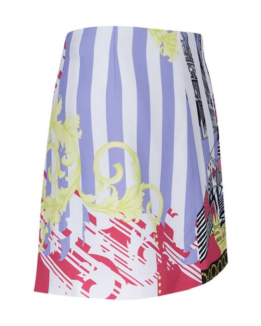 Versace Pink Stripe Print Skirt