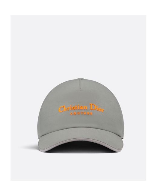 Dior Gray Homme Logo Embroidered Couture Cap for men