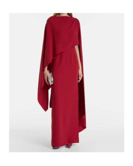 Roksanda Red Demetria Caped Crepe Gown