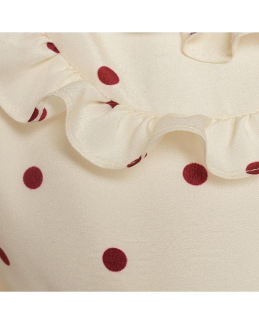Alessandra Rich White Polka-Dot Ruffled Midi Dress