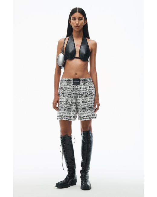 Alexander Wang Black Newspaper-Print Boxer Shorts