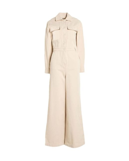 Weekend by Maxmara Natural Solid Color Long-Sleeve Jumpsuit