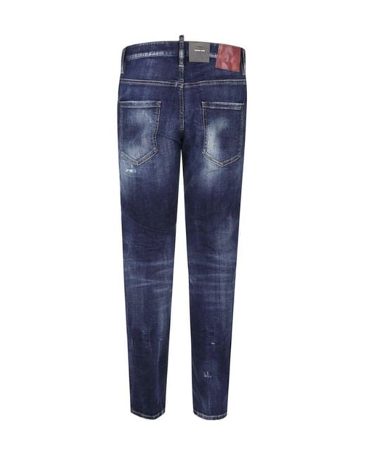DSquared² Blue Medium Super Star Wash Distressed Jeans for men
