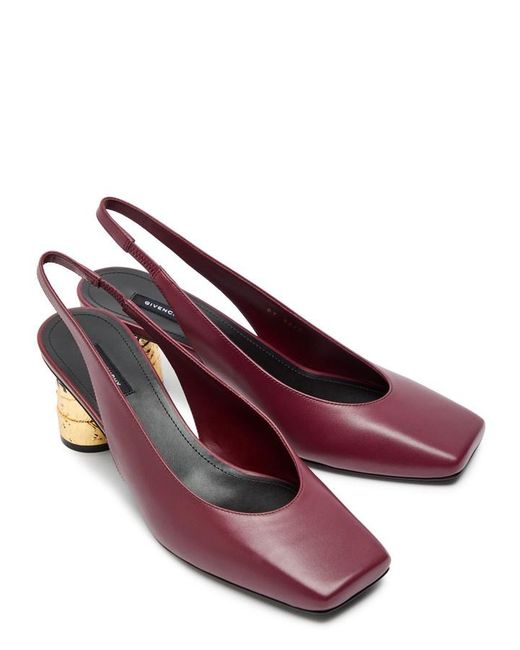 Givenchy Purple Tape-Effect Slingback Leather Pumps