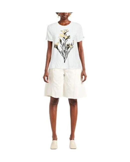 Weekend by Maxmara White Printed Short-Sleeve T-Shirt