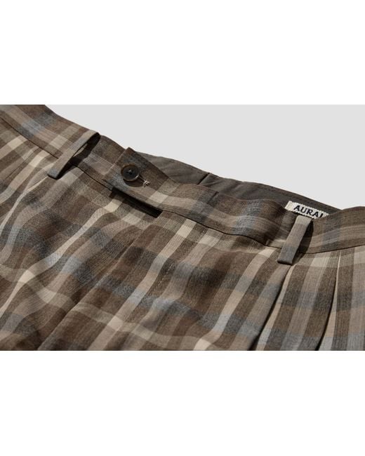 Auralee Gray Casual Pants With Belt Loops for men