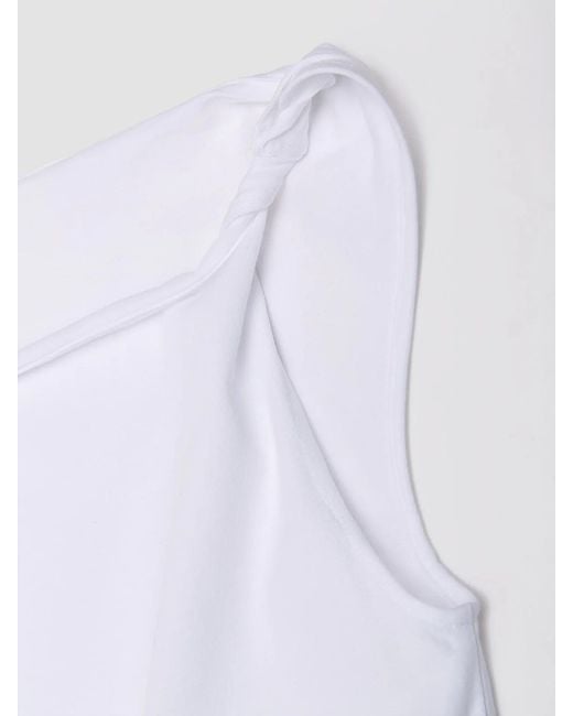 Paloma Wool White Simp Twisted-Shoulder Top