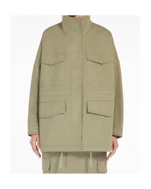 Weekend by Maxmara Green Bastia High Neck Jacket