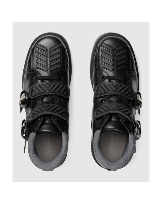 Gucci Black Buckled Leather Ankle Boots for men