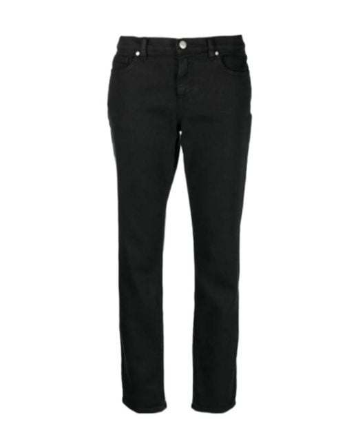 P.A.R.O.S.H. Black Mid-Rise Slim-Cut Jeans