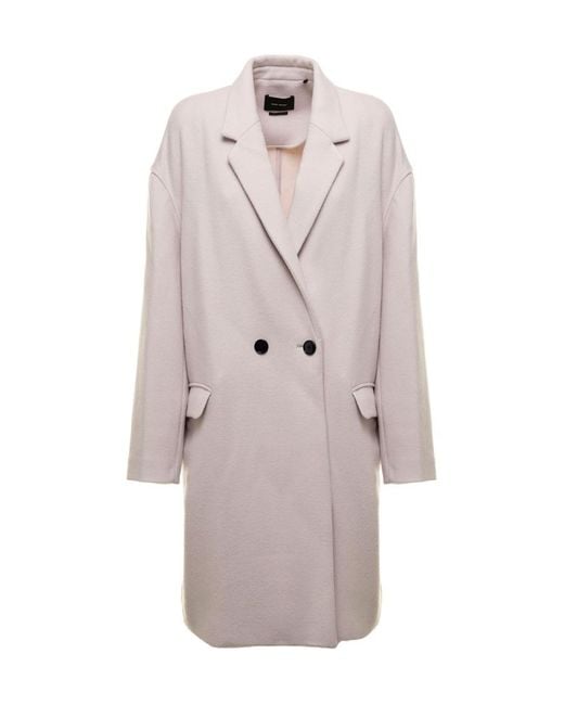 Isabel Marant White Double-Breasted Long-Sleeved Coat