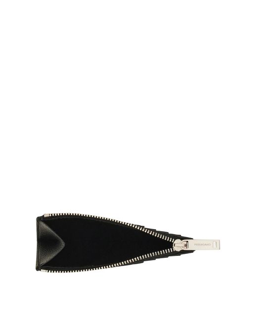 Ferragamo Black Ferragamo Logo Stamp Card Case for men