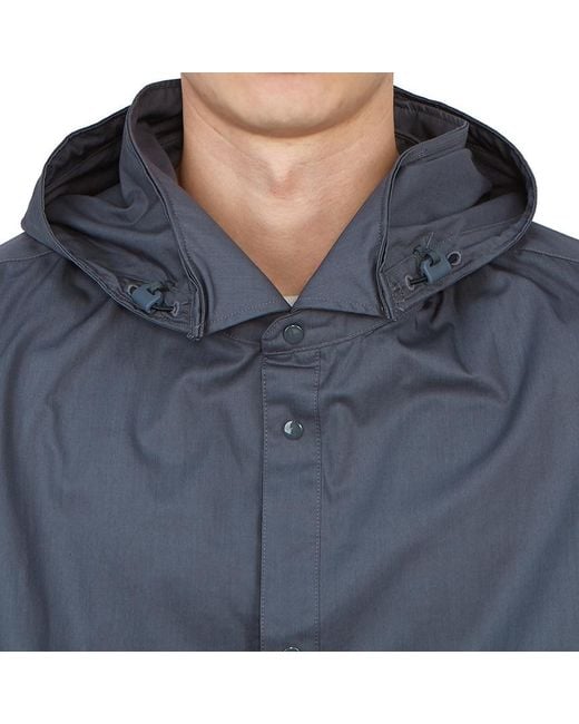 C P Company Blue Hooded Cotton Shirt Jacket for men