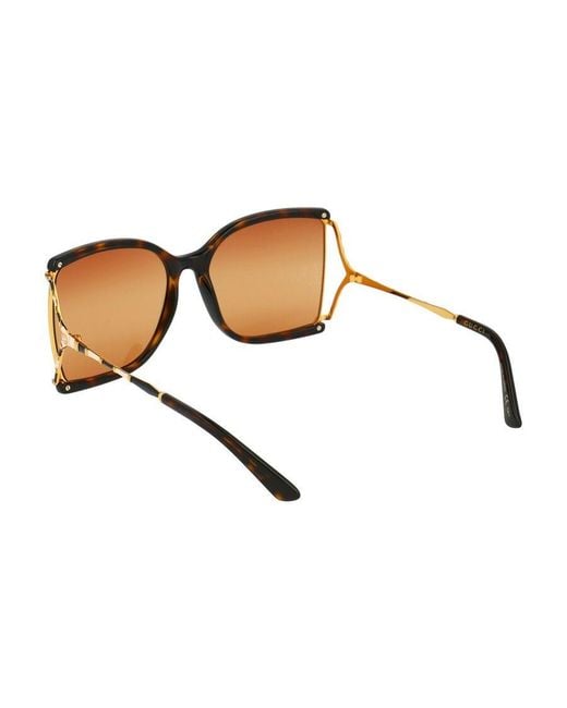 Gucci Natural Tortoiseshell Square-Frame Sunglasses