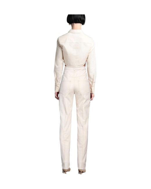 Isabel Marant White Solid Color Straight Leg Pants