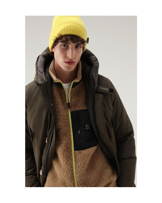 Woolrich Brown Arctic Hooded Down Coat for men