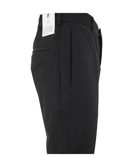 PT01 Black Logo Casual Trousers for men