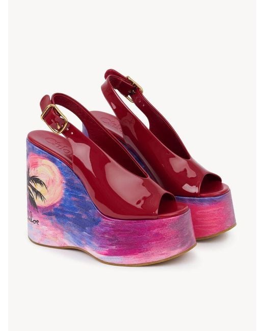 Chloé Pink Chloé Maxime Wedge Sandals