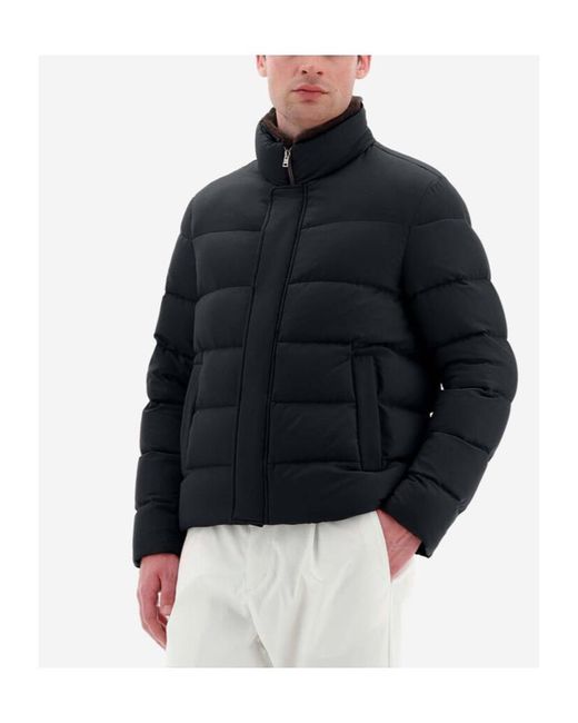 Herno Blue High-Neck Padded Coat for men