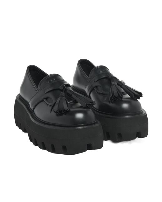 McQueen Black Sofa Platform Loafers