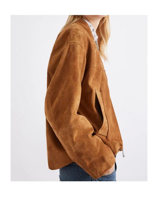 Marella Brown Suede Blouson Jacket
