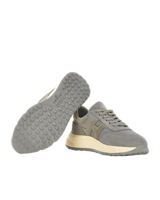 Hogan Gray H-Stripe Low-Top Sneakers for men
