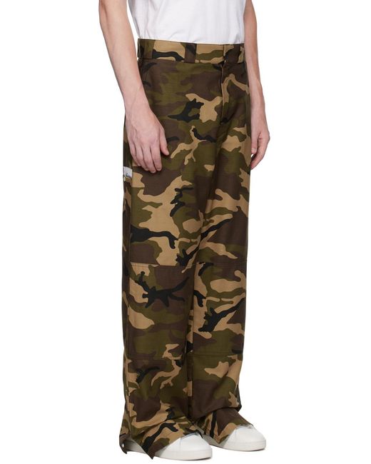 Palm Angels Metallic Camouflage Printed Pants for men